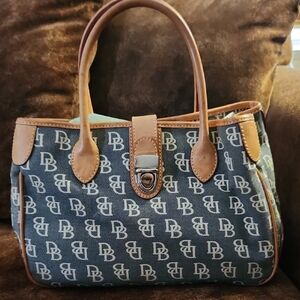 Dooney & Bourke Monogram Blue and Tan Women's Bag